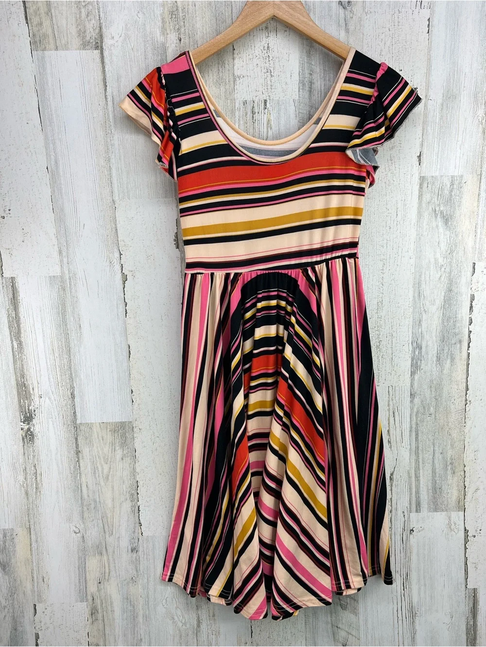 Dot Dot Smile Bold Striped Print Twirl Dress Girls 11